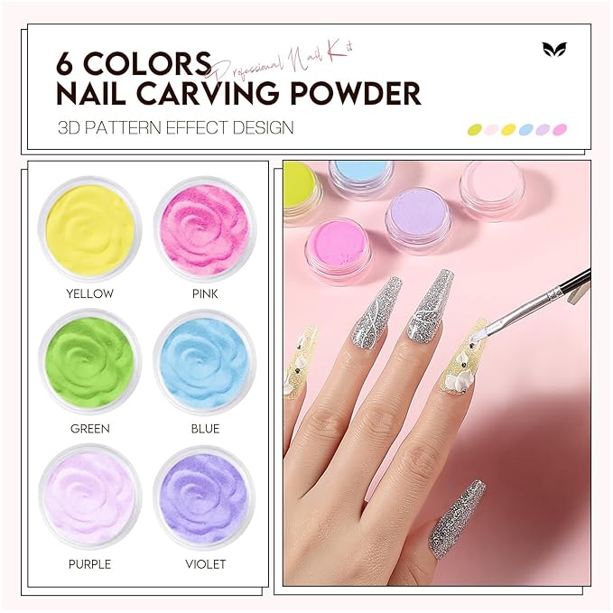 Morovan Acrylic Nail Kit for Beginners: Professional Nail Kit Acrylic Nail Set with U V Lamp with Everything Gel Polish Starter Kit with Glitter Acrylic Powder Nail Kit Gift Home Salon