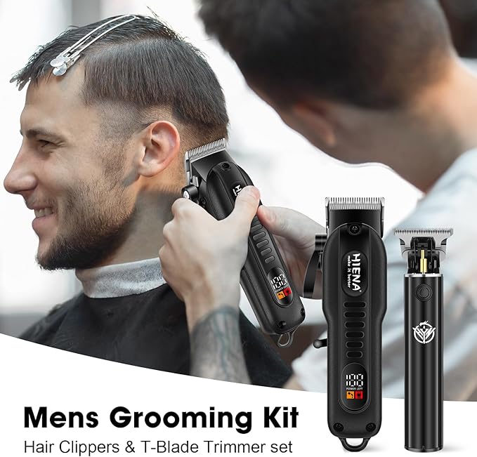 Professional Hair Clippers Set for Men,Cordless Rechargeable Clippers Set and Trimmers Kit, Haircut Clipper Set for Barbers with LED Display, Gifts for Men