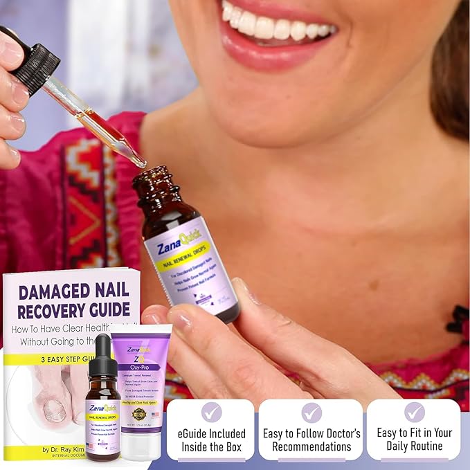 2 Step Toenail Fungus Treatment - Extra Strength Damaged Nail Solution With Renewal Drops and Disruptor - Repair Strategy Kit for Discolored Brittle Nails