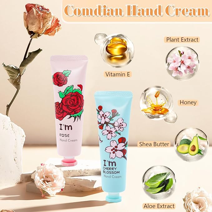 12 Pack Hand Cream for Women, Mini Hand Lotion Travel Size for Dry Cracked Care, Moisturizer Gifts Set for Mother, Girl, Teacher Appreciation and Bridesmaid Present