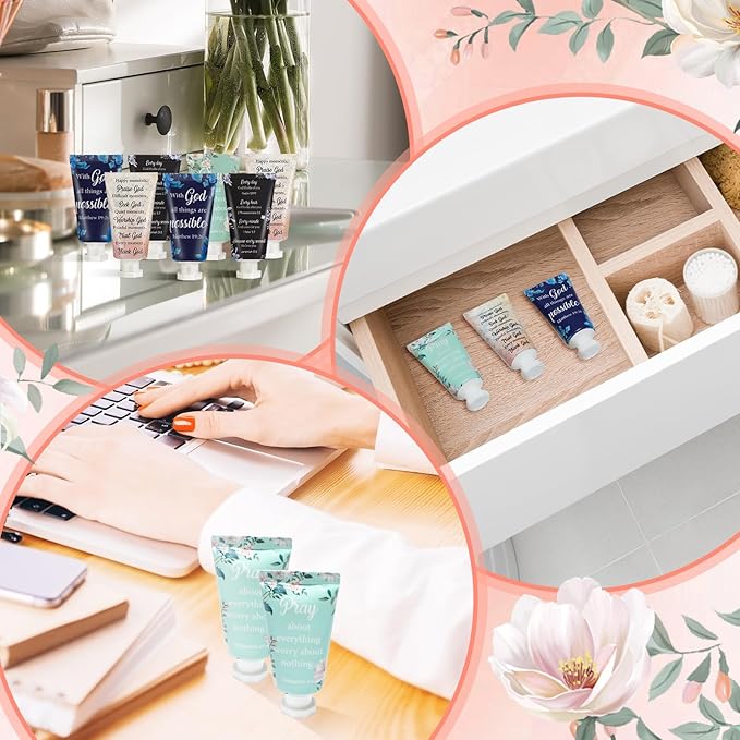 24 Pcs Christian Hand Cream Bulk for Women Mothers Day Church Gifts in Bulk Bible Travel Hand Lotion for Dry Hands Bible Verse Hand Lotion for Mom Grandma Holiday mothers day Gift