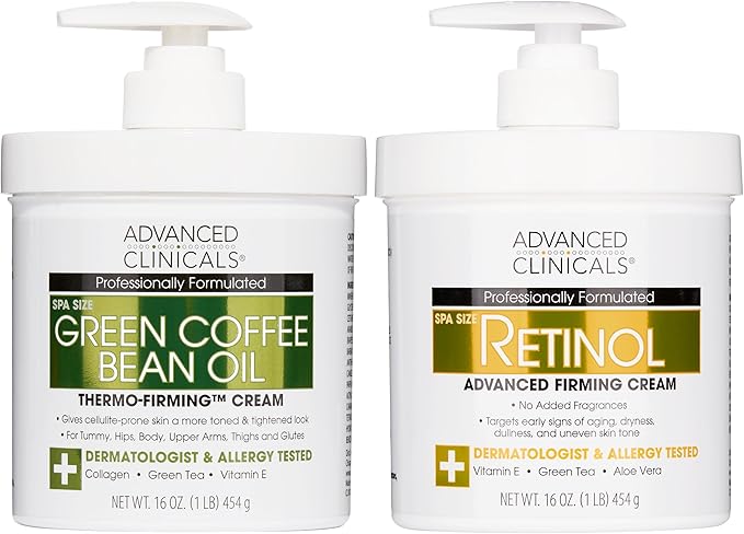 Advanced Clinicals Green Coffee Bean Oil Firming Cream + Retinol Firming Cream Set
