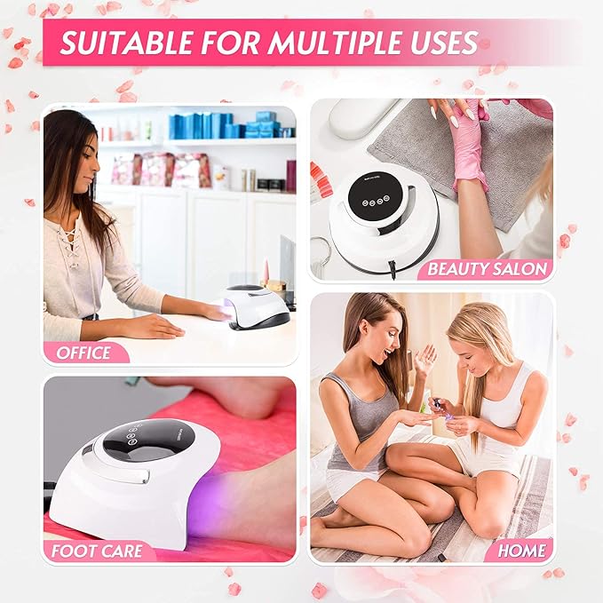 Haomaomao UV LED Nail Lamp, UV Gel Nail Light 120W Nail Dryer,4 Timers Auto Sensor 42 Light Beads Fast Curing UV Led Nail Lamp for Gel Polish Nail Polish Dryer