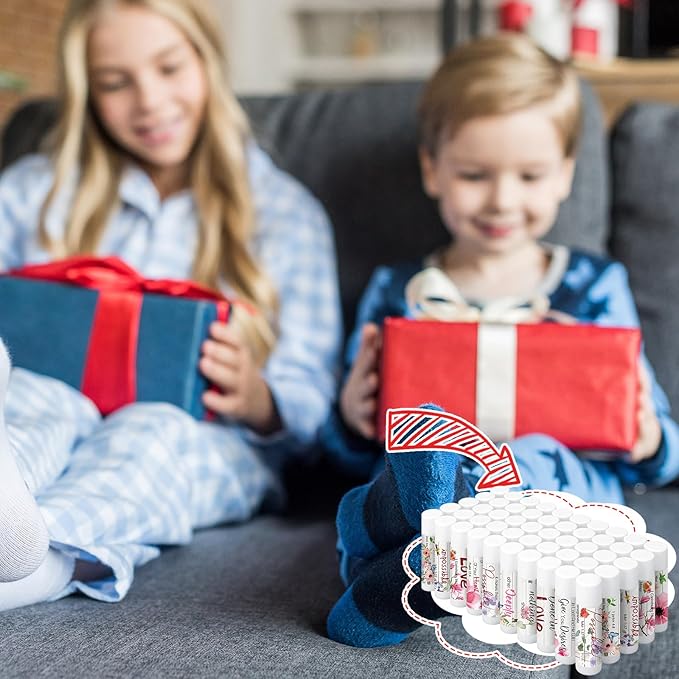 50 Pcs Lip Balm Bulk Christian Gift for Women Faith Religious Bible Verse Lip Balm Inspirational Gift Scripture Moisturizing Lip Care Product for Coworker Sister Teacher(Wildflower)