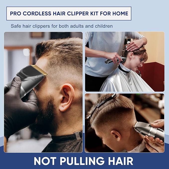 Rechargeable Hair Clippers for Men, Cordless Hair Trimmers for Men, Electric Hair Clippers - Clippers and Trimmers Set for Convenient at Home Haircutting