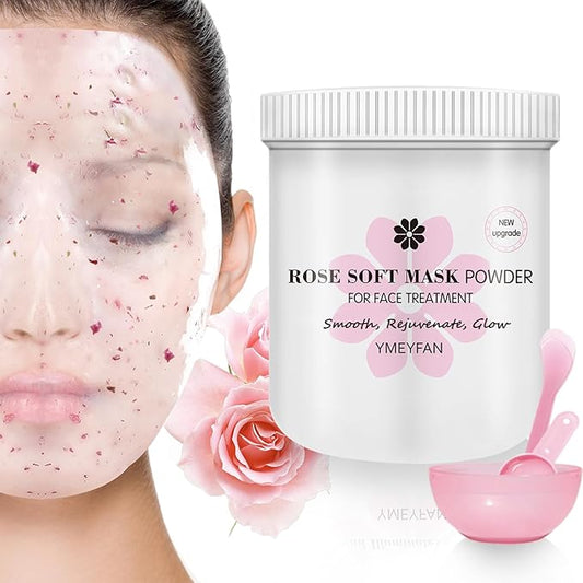 Jelly Mask for Facials Professional Skin Care - Rose Gel Peel Off Face Mask Skincare for Smooths, Hydrating Spa Esthetician Jelly Facial Mask, 7oz with Mask Tool