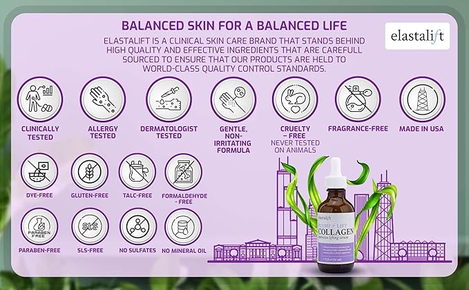 Elastalift Collagen Body Cream + Collagen Facial Lotion & Booster Serum Multi Lift Moisturizer 3PC Skin Care Set, Anti Aging Collagen Plumps, Firms, & Smooths Fine Lines, Sagging Skin, & Wrinkles
