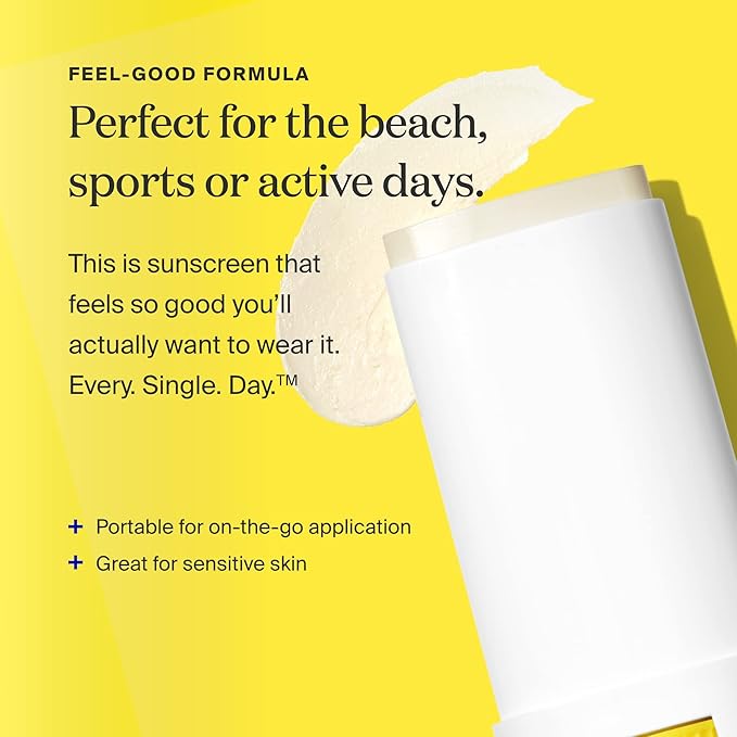 Supergoop! PLAY 100% Mineral Stick SPF 50, 0.67 oz - On-the-Go Broad Spectrum Face Sunscreen For Sensitive Skin - Water Resistant - Vegan - Clean ingredients