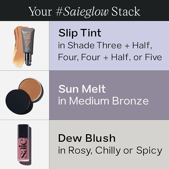 Saie Sun Melt Cream Bronzer - Buildable Balm Face Bronzer for Effortless Sculpting - Cream Contour Enriched with Vitamin C, Nourishing Skincare Ingredients & a Natural Finish - Medium Bronze (1 oz)