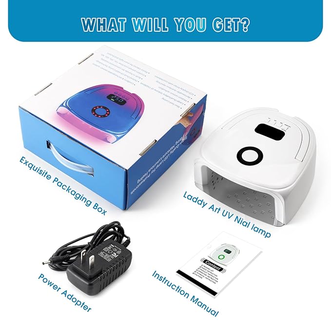 UV LED Nail Lamp 96W Rechargeable Gel Nail Light for Nail Polish UV Dryer with 4 Timers Professional Quick Dry Curing Lamp for Salon & Home