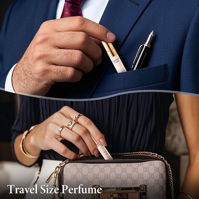 Pheromone Cologne for Men, Spicy Sandalwood Perfume, Long Lasting Pheromones Cologne for Men, Enhanced Scents Pheromones Perfumes for Men&Women, 0.41 fl. Travel Size Perfume Spray (Santal Luxe)