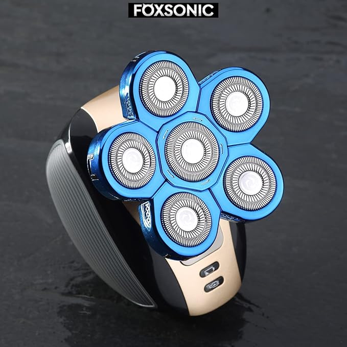 Universal Blue 6 Blades Shaver Replacement Heads for Head Shaver