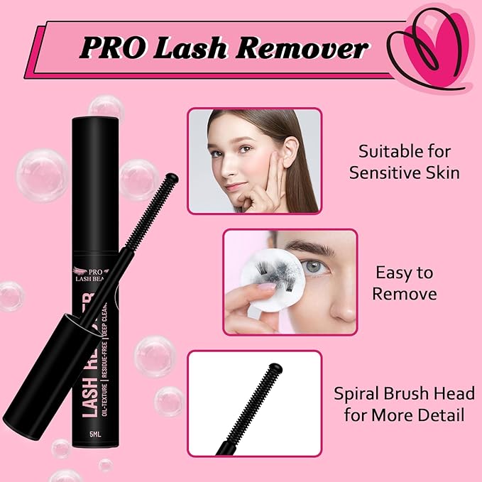 Lash Bond and Seal Lash Remover Lash Applicator Individual Lashes Kit Eyelash Brush Easy to Apply at Home(30D+40D-12-18mix Kit)