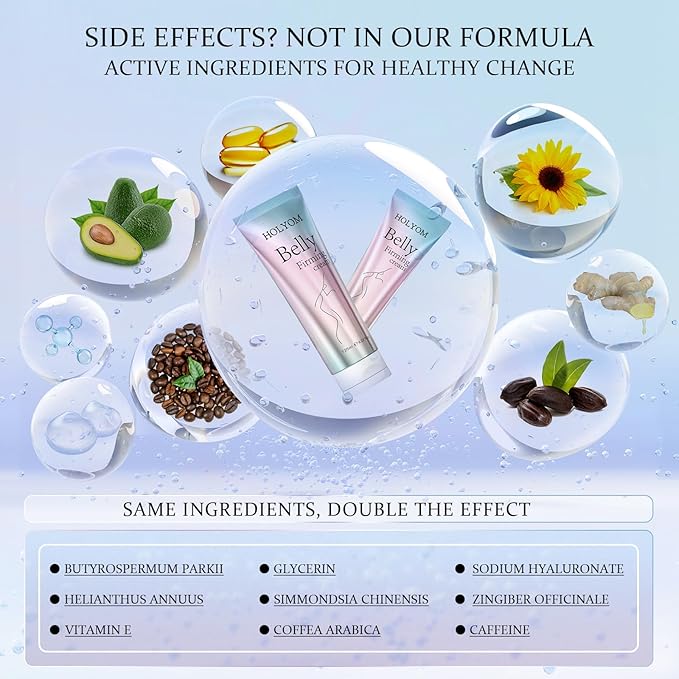 B Flat Belly Firming Cream: Premium Skin Tightening & Moisturizing for Stomach, Women Body Lotion for Firmness and Lift of Thighs & Butt - Pregnancy Skin Firming - 126ML(Rose)