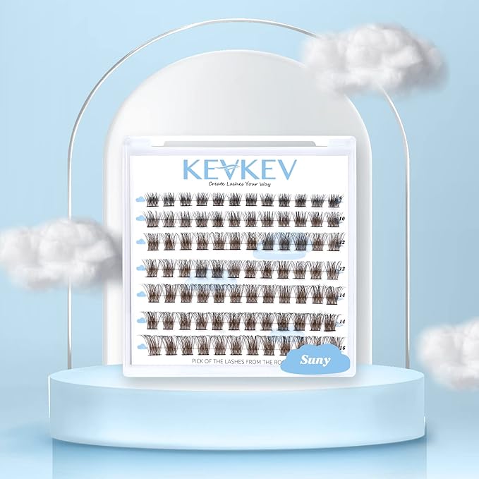 Colored Brown Lash Clusters 84 Pcs Cluster Lashes Brown Eyelash Clusters DIY Cluster Eyelash Extensions Lashes Natural Look Individual Lashes Soft and Comfortable(Sunny,C-8-16mix)