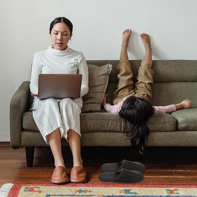 Milisten Shower Shoes 20Pcs Disposable Cotton Closed Toe Slippers Washable Folding Spa Slippers for Guests, Hotels, Office (Light Grey)