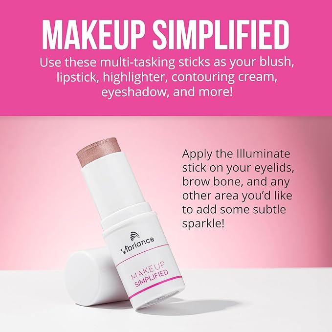 Vibriance Makeup Simplified Illuminate Stick - All-in-One, Mature Skin Highlighter - Lips, Cheeks, Eyes Cosmetics for Older Women