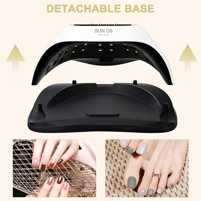 Wisdompark 268W UV LED Nail Lamp, Nail Dryer for Gel Polish, 4 Timers Curing Lamp Professional Nail Light, 66Pcs Uv Beads and Automatic Sensor