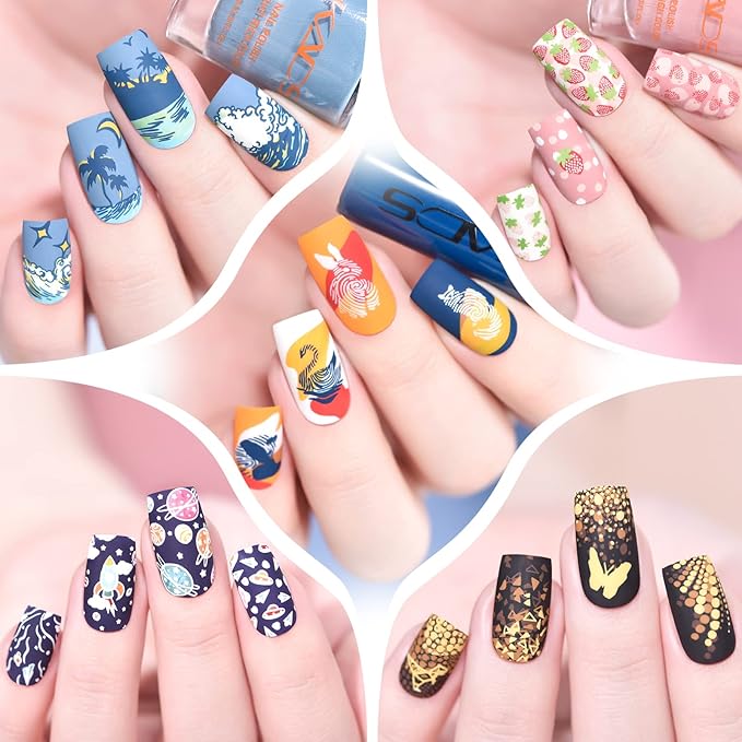 KADS 20pcs Nail Stamp Plates set Nails Art Stamping Plates Leaves Flowers Animal Nail plate Template Image Plate (20Pcs + Stamper)