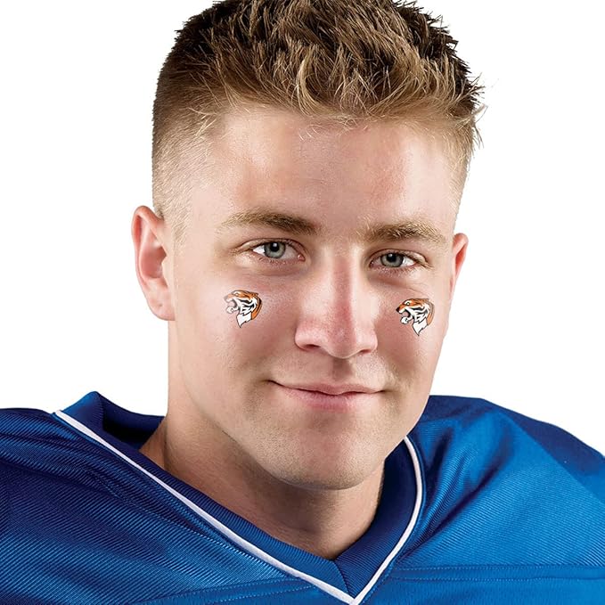 Anderson's 25-Piece Tiger Head Body Decal Set, Tattoos, Cheek Cheers, Fan Gear, Sports Fan Gear,School Spirit, Football Cheerleader Accessories, Homecoming