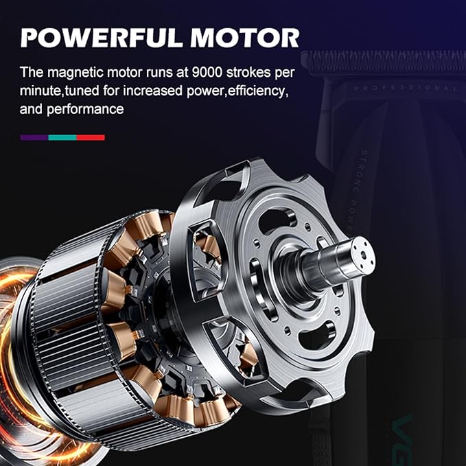 VGR 906 Fresh Fade Professional Hair Trimmer, 9000rpm Zero Gapped Beard Trimmer for Men, DLC T-Blade Cordless Hair Clipper for Barbers and USB Rechargeable, Gold