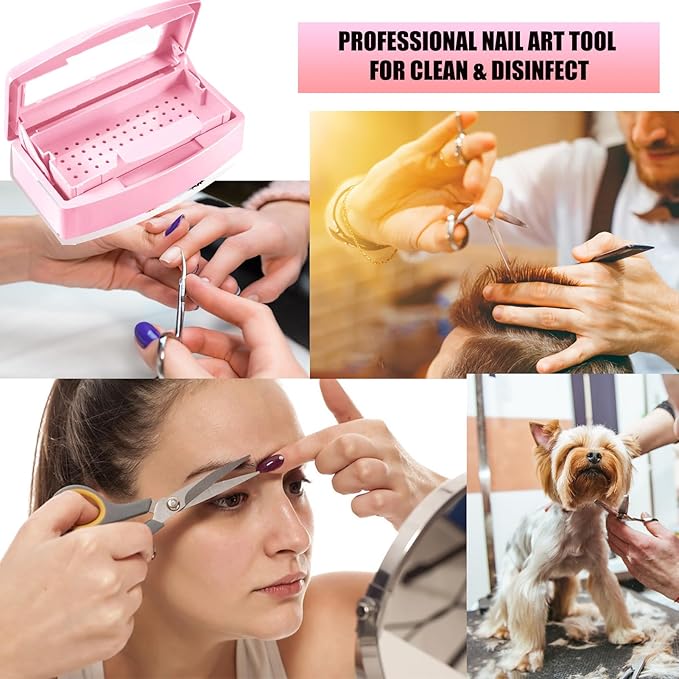 Sterilizer for Nail Tools,Shmian Plastic Soaking Cleaning Sterilization Tray for Tweezers Manicure,Barber,Nail Salon,Clipper Cleaner