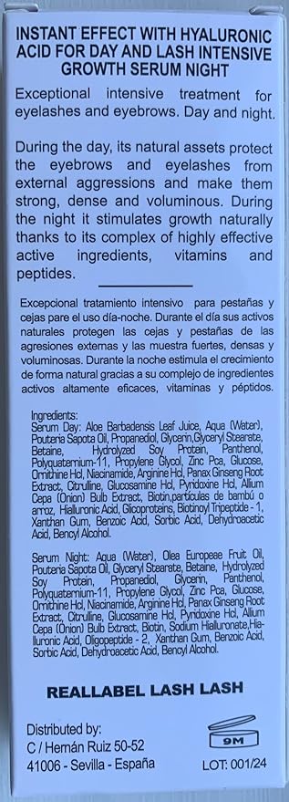 Eyelash Serum With Hyaluronic Acid-Eyebrow And Eyelash Growth Serum, 2 In 1 Instant Lash Lift Serum Without Prostaglandin Grow Eyebrows Fast And Thicker-Day And Night Eyelash Growth Serum (2x4ml)