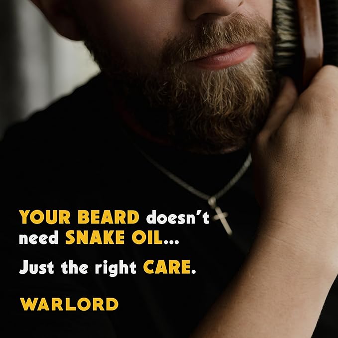 WARLORD Beard Oil & Beard Softener for Men - Beard Moisturizer & Natural Beard Oil to Reduce Itchy Skin, Tame Hair and Manage Frizz - Oud Madera, 1 Fl Oz