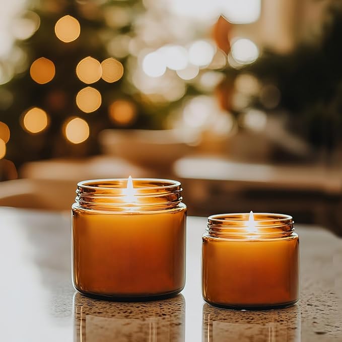 2 oz Amber Glass Jars with Lids,24 Pack 2oz Small Glass Jars with Inner Liners,2 Ounce Travel Jar for Cosmetics Container,Cream Lotion,Body Scrub