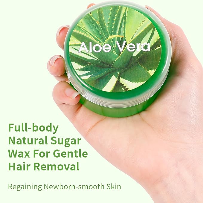 150g/5.3oz Aloe Sugar Wax: Hair Removal Sugaring Paste for Face Eyebrows - Wax Beads Alternative