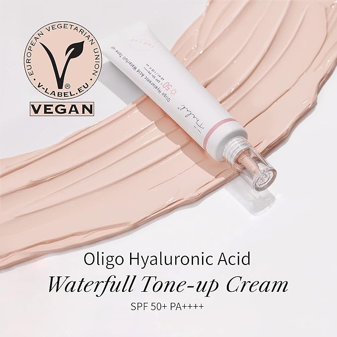 THE LAB BY BLANC DOUX Oligo Hyaluronic Acid Waterfull Tone-up Tinted Moisturizer with SPF 50+ PA++++ Vegan Flawless Coverage Plant-Derived Ingredients All-in-One Skincare Sunscreen Makeup Base Korean