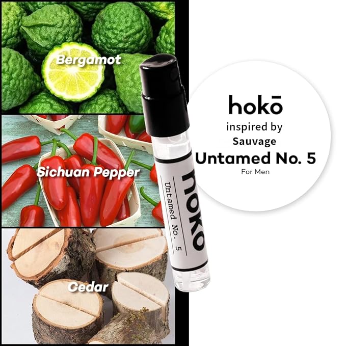 HOKO Perfume Sample Set for Women & Men | 6 Extrait de Parfum (12ml total) | Inspired by Designer Scents | Long-Lasting, Vegan, 30% Oil, Luxury Fragrance Kit
