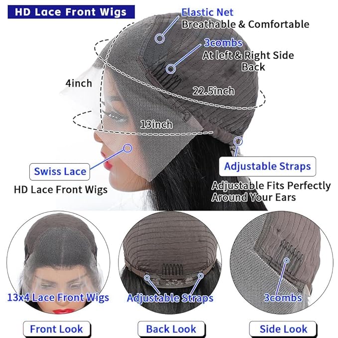 AIRDOT 32 Inch Body Wave Lace Front Wigs Human Hair 200% Density Frontal Wigs Human Hair Wigs for Women 13x4 HD Lace Front Wigs Human Hair Pre Plucked Glueless Wigs Human Hair with Baby Hair