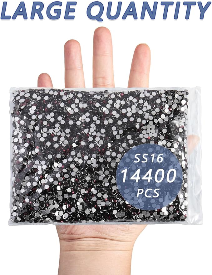 Beadsland Flatback Rhinestones Bulk,14400pcs Burgundy Rhinestones for Nails Crafts Clothes DIY Decoration, Amethyst, SS16, 3.8-4.0mm