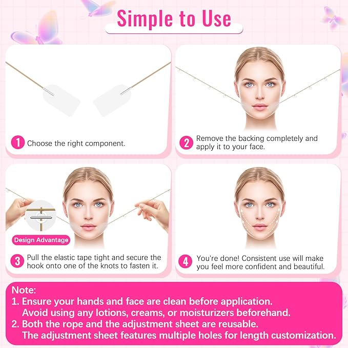 Face Lift Tape Invisible with String – 100 PCS Neck Tape Lifting Invisible for Instant Lifting Eye Brow Wrinkles, Ultra-Thin Facial Lifter, Facelift Stickers for Special Events & Makeup-Friendly Use