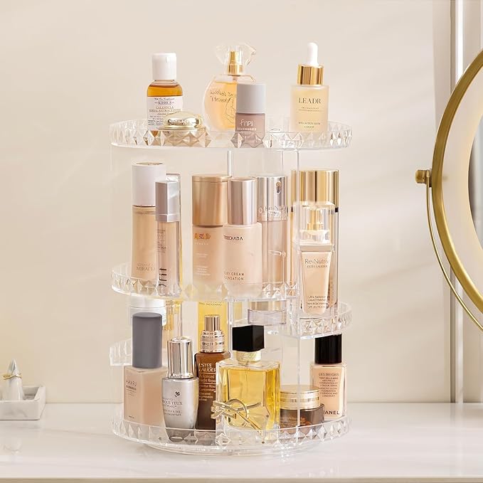 HBlife 360 Rotating Makeup Organizer (Diamond, Small)