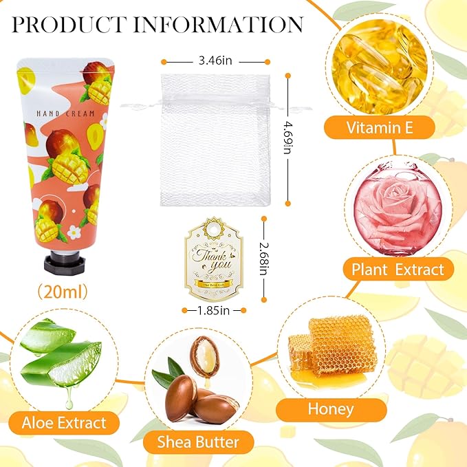 96 Pack Hand Cream for Women, Mini Hand Lotion Travel Size for Dry Cracked Care, Natural Plant Fragrance Moisturizer Present Set for Mother, Teacher Appreciation and Bridesmaid Present