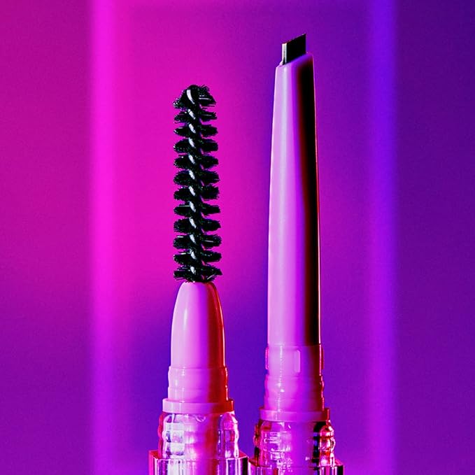 Kosas Brow Pop - Longwear Eyebrow Makeup, Dual-Sided Defining Pencil with Castor Oil for Soft, Natural Look of Real Hair - Dark Brown