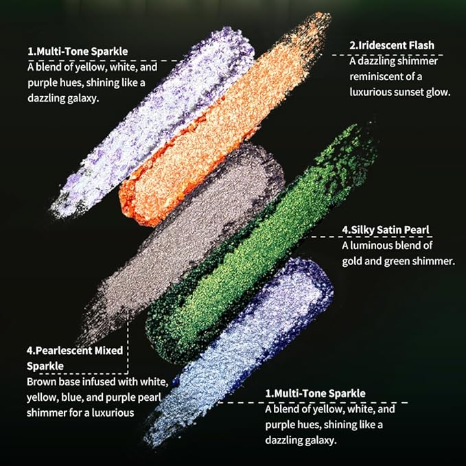 16-Color Eyeshadow Palette Shimmering Multi-Effect Tones Waterproof for a Mesmerizing Glow #08 Ambition