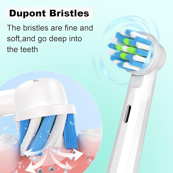 8 Pack Replacement Heads Compatible with Braun Oral B Pro 1000/7000/1500/5000,Replacement Toothbrush Heads for Oral B Braun,Medium Dupont Bristles