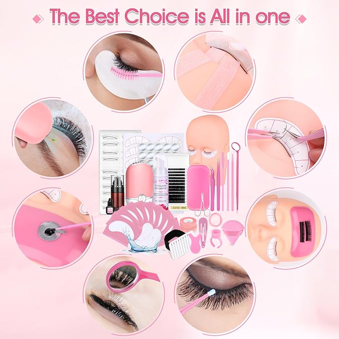 484 Pcs Lash Extension Kit for Beginners, Professional Eye Lashes Extension Kit