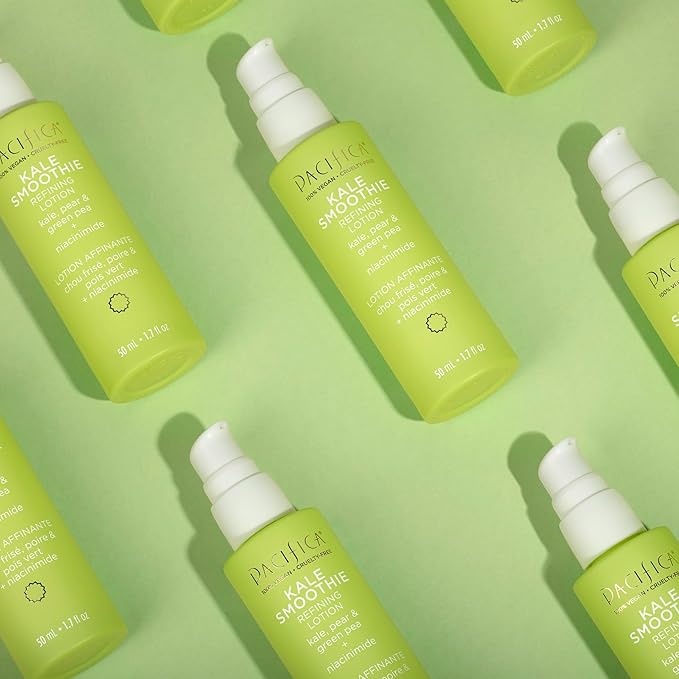 Pacifica Kale Detox Deep Cleansing Face Wash + Kale Smoothie Refining Lotion Set of 2– Pore-Minimizing Skincare Duo for Oily & Combination Skin, Niacinamide & Super Greens, 100% Vegan & Cruelty-Free