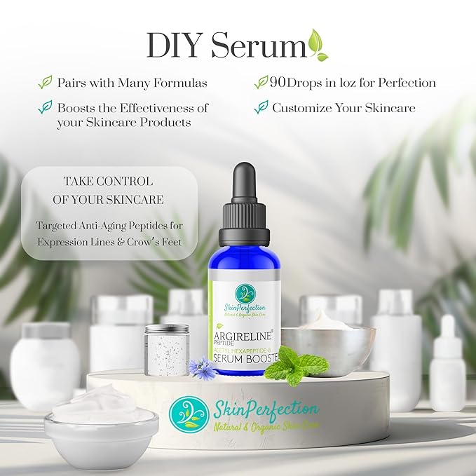 Skin Perfection Argireline Serum - Peptides Serum for Face with Acetyl Hexapeptide-8 for Fine Lines & Wrinkles - Diy Anti Aging Argireline Booster Solution Mix with Any Skincare Products 0.5oz