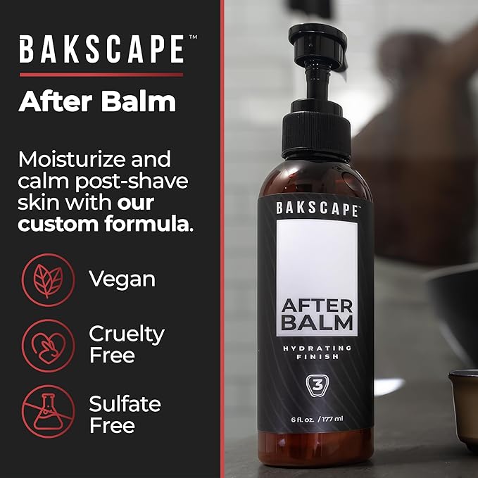 Bakscape Men's After Balm, Nourishing and Refreshing Post-Shave Care, Designed for Use 2.0 and Applied Using the BAKLICATOR 2.0, 6oz