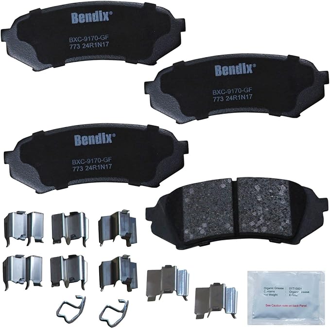 Bendix Priority1 CFC773 Ceramic Rear Brake Pads for Lexus LX470 2007-1998, Toyota Land Cruiser 2007-1998