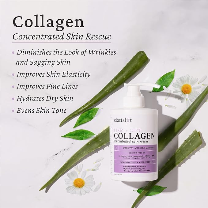 Elastalift Collagen Body Cream + Collagen Facial Lotion & Booster Serum Multi Lift Moisturizer 3PC Skin Care Set, Anti Aging Collagen Plumps, Firms, & Smooths Fine Lines, Sagging Skin, & Wrinkles