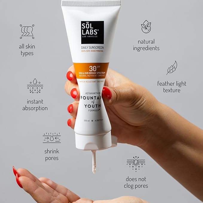 Natural Mineral Sunscreen SPF 30 for Face & Body – No White Cast Zinc Oxide, Lightweight, Reef-Safe Hydrating Daily Moisturizer – Korean Formulated Skin Care for All Skin Types