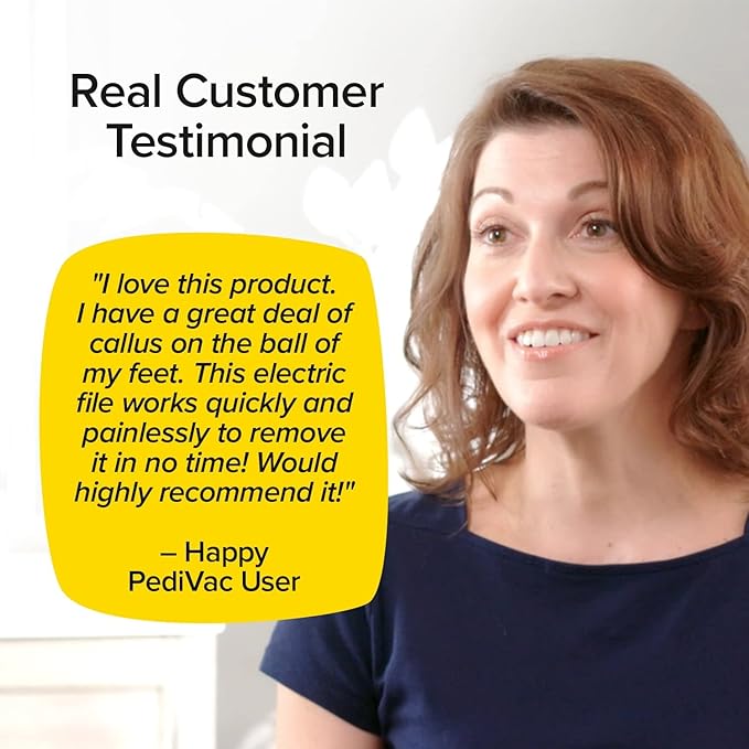 As Seen On TV Electric Callus Remover + Built-In Vacuum Sucks Up Shavings,Gently Removes Calluses & Dry Skin in Seconds, Mess-Free, Spins at 2000 RPMs, LED Light, 2 Speed Settings, 3.5"x 2.5"