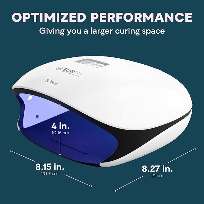 SUNUV 48W UV LED Nail Lamp, UV Light for Gel Polish with 4 Timer Settings, Nail Dryer with LCD Display Removable Base SUN4S Black