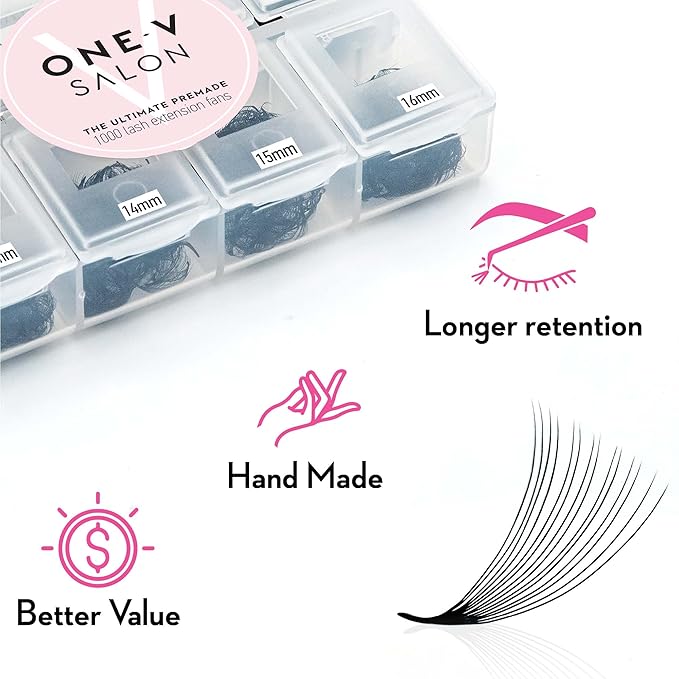 1000 Loose Premade Fans Eyelash Extensions, C Curl Volume Lashes, 10D 20D 14D-0.05 Thickness, 9-16mm Fluffy Handmade Fan Mixed Tray
